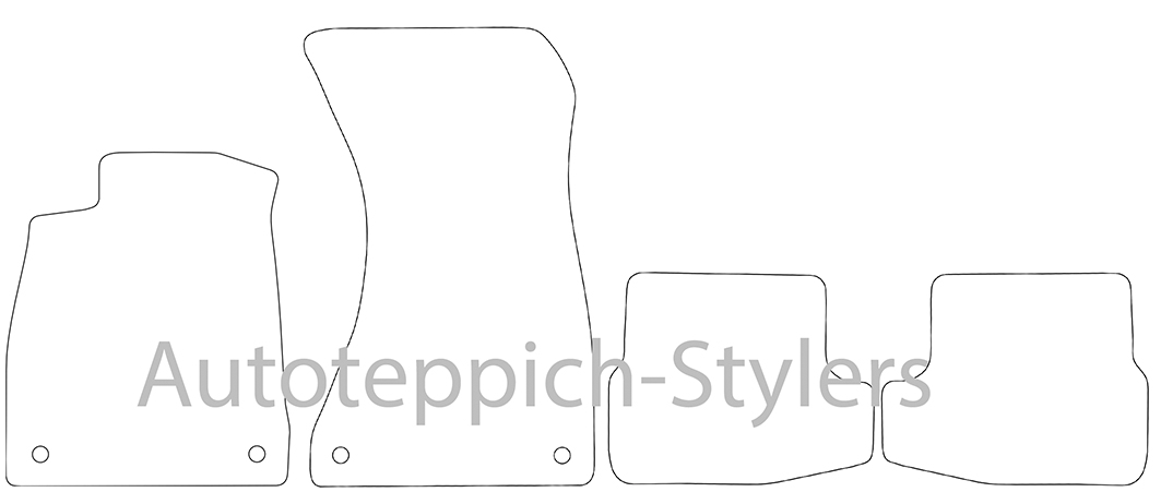Fußmatten für Audi A5 F5 Cabriolet 2016-2024 4-teiliges Set