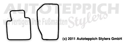 Schnittmuster Fussmatten Honda S2000 2tlg._1999-2009 Das Schnittmuster für Fussmatten Honda S2000 2tlg._1999-2009