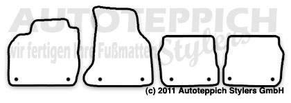 Fußmatten für Audi RS6 plus C5 Avant 2004-2005 4-teiliges Set