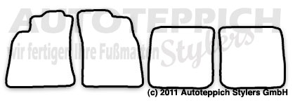 Schnittmuster Fussmatten Mitsubishi EVO 7 Das Schnittmuster für Fussmatten Mitsubishi EVO 7