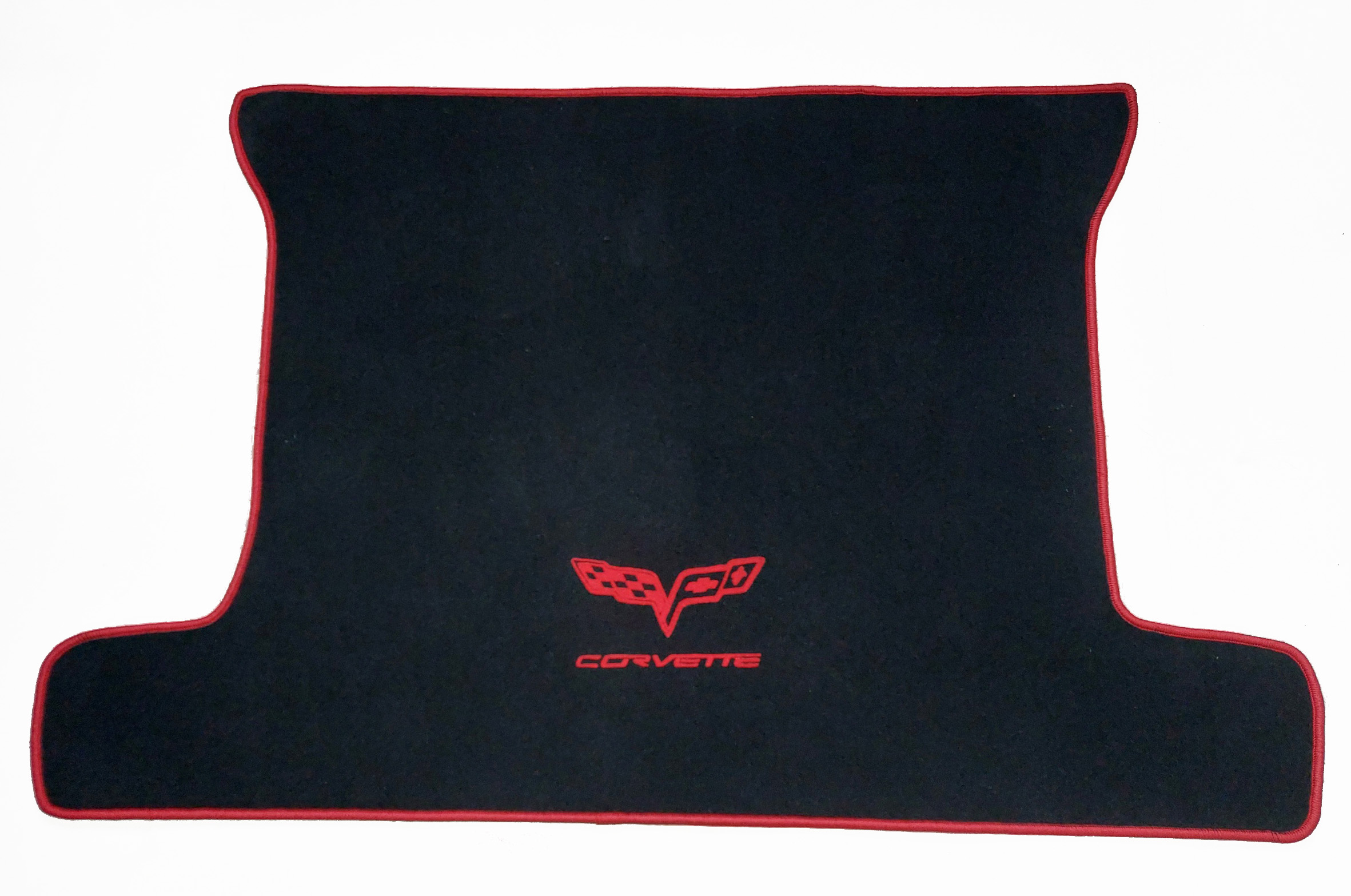 Velours Kofferraummatte für Chevrolet Corvette C6 Coupe 2004-2013 Corvette in rot Velours Kofferraummatte für Chevrolet Corvette C6 Coupe 2004-2013 Corvette in rot