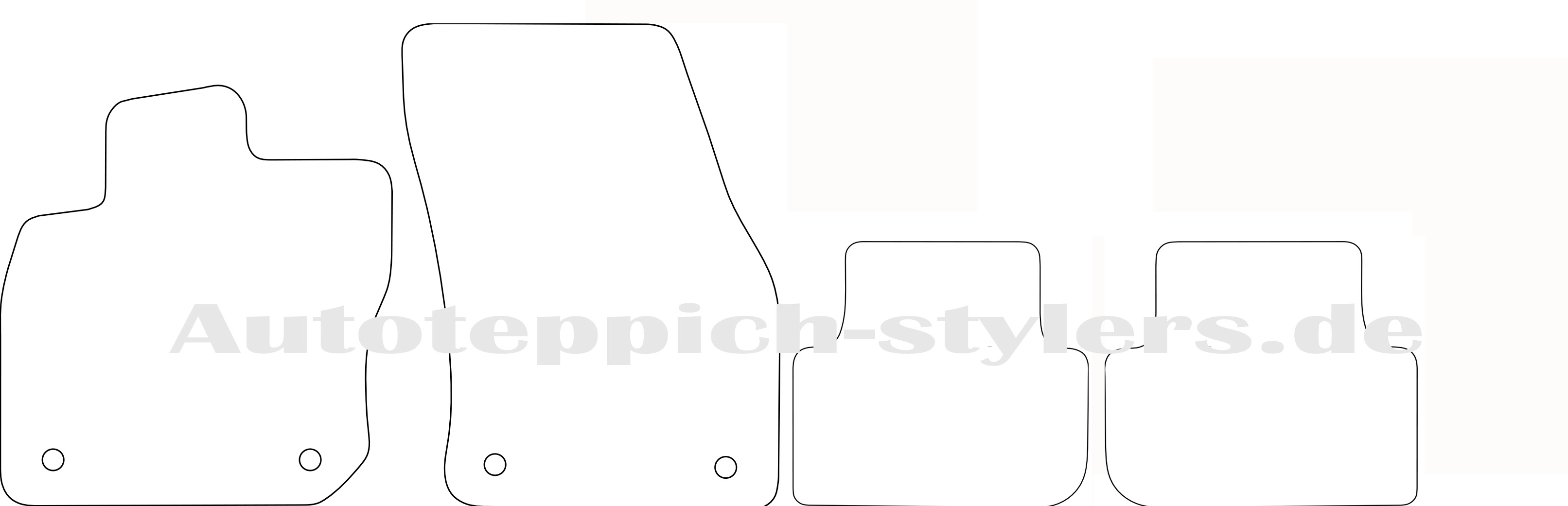 Schnittmuster Fussmatten VW Tiguan BJ25Halter Das Schnittmuster für Fussmatten VW Tiguan BJ25 Halter