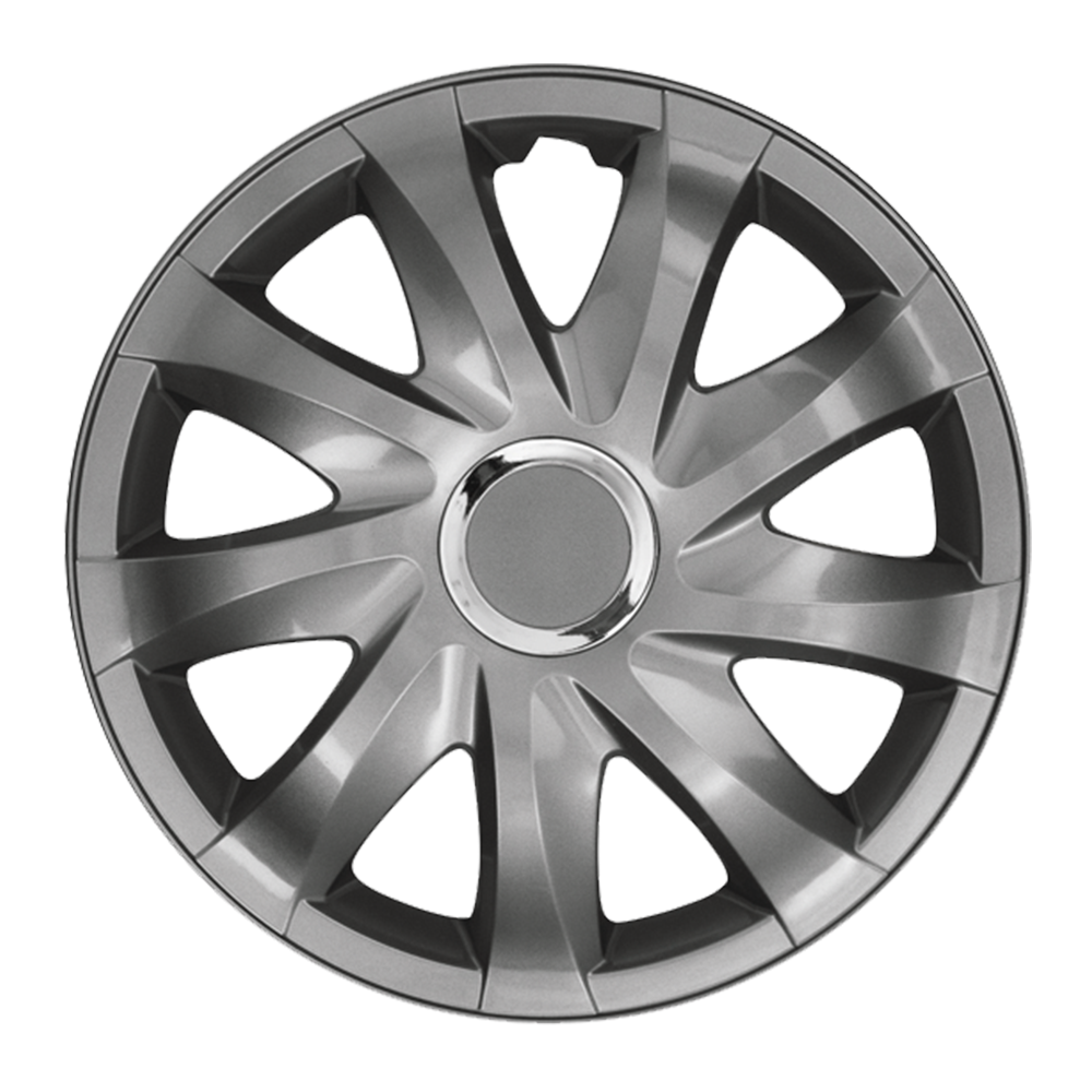 Radkappe Frontaufnahme RKK01 graphit Eine Frontaufnahme der Radkappe Modell RKK01 in graphit.