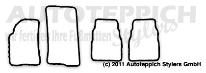 Schnittmuster Fussmatten Maserati 3200 GT_1998-2001 Das Schnittmuster für Fussmatten Maserati 3200 GT_1998-2001