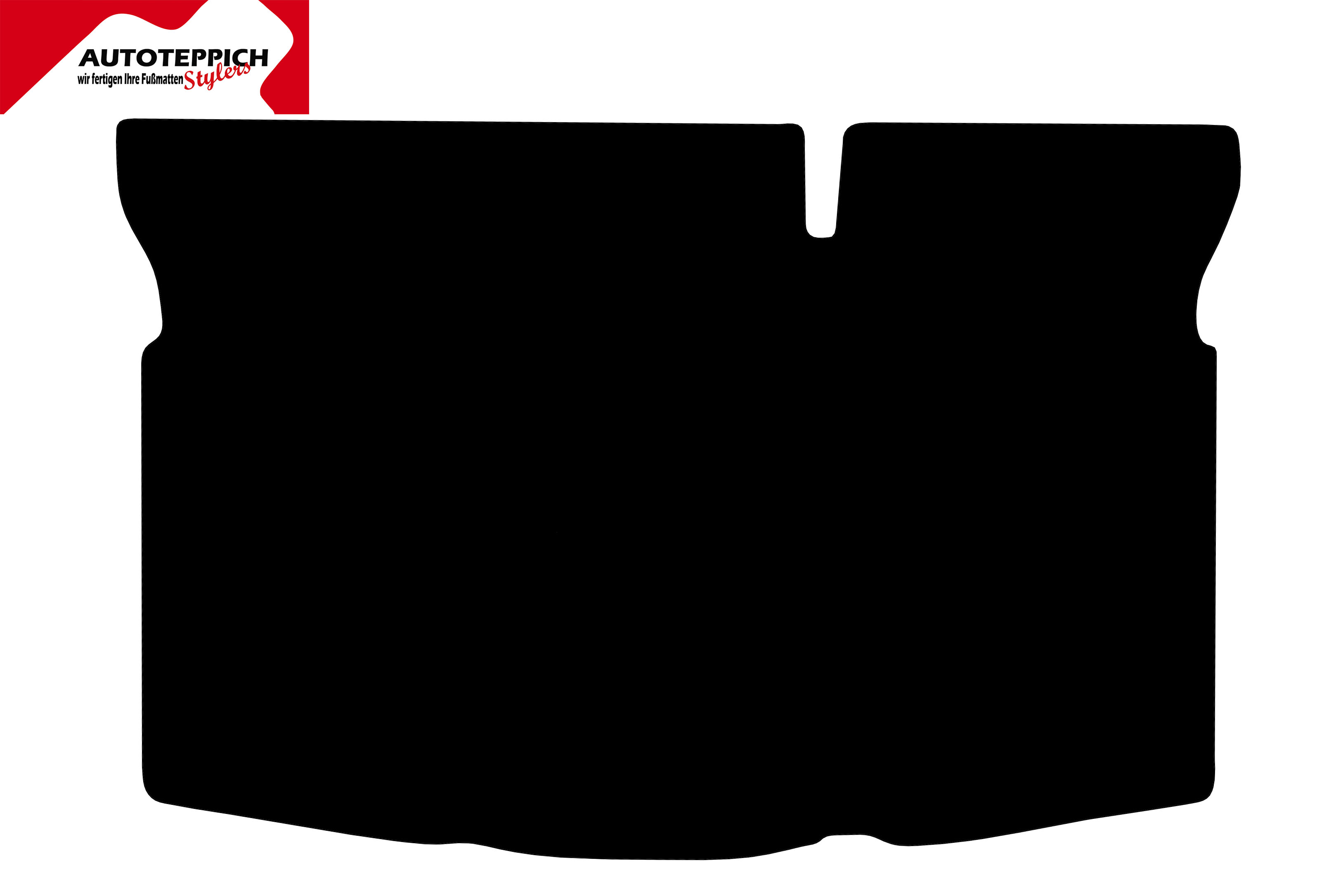 Kofferraumteppich Mazda 2 DE 07-14 Eine Kofferraummatte in schwarz für Mazda 2 DE 2007-2014.
