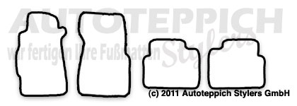 Schnittmuster Fussmatten Honda Civic 6.Gen._1996-2001 Das Schnittmuster für Fussmatten Honda Civic Coupe 6.Gen._1996-2001