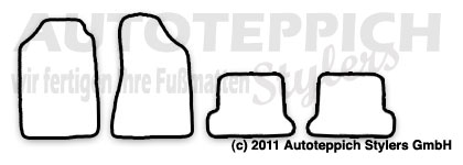 Fußmatten für Audi 80 / 90 Coupe B2 Typ 81 + 85 1978-1986 10V 4-teiliges Set