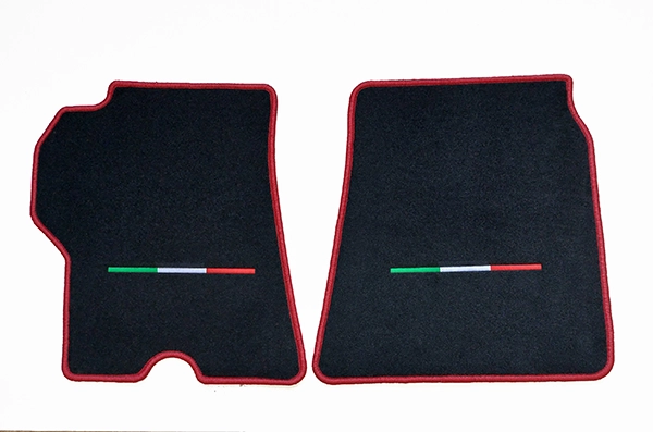 Premium Fußmatten für Ferrari California 2008-2017 mit STICK TRIKOLORE TRICOLORE