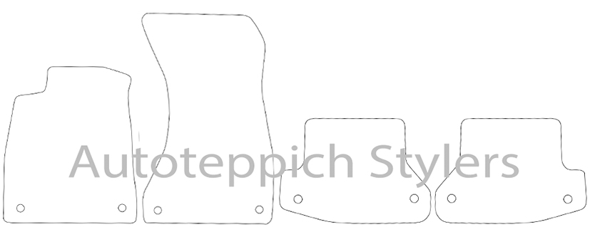 Fußmatten für Audi A5 F5 (nicht Cabriolet) 2016-2024 4-teiliges Set