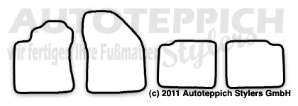 Das Schnittmuster für Fussmatten Toyota Avensis_T27_09-