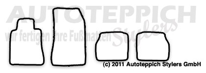 Schnittmuster Fussmatten Mercedes-Benz W140 S+SE Limo_1991-1998 Das Schnittmuster für Fussmatten Mercedes-Benz S+SE W140 Limo_1991-1998