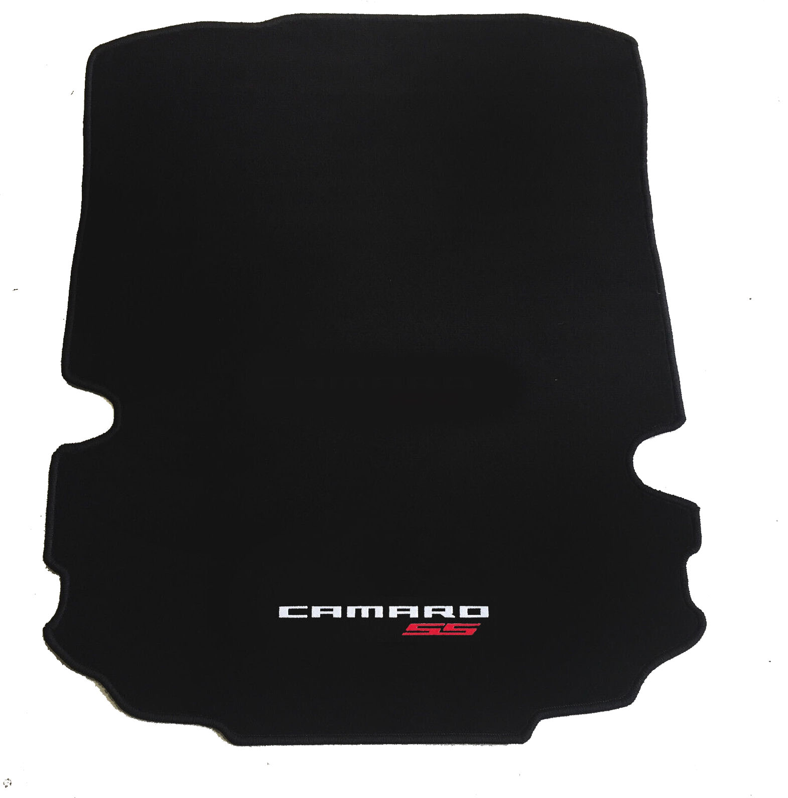 Velours Kofferraummatte für Chevrolet Camaro Cabriolet ab 2016- Camaro SS weiss/rot / Rand schwarz Velours Kofferraummatte für Chevrolet Camaro Cabriolet ab 2016- Camaro SS weiss/rot / Rand schwarz