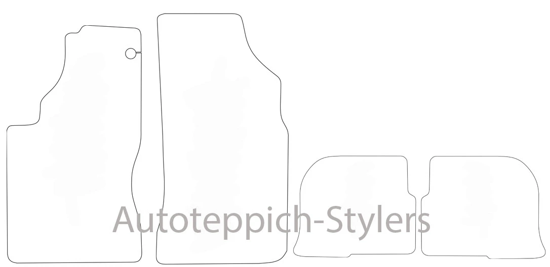 Fußmatten für Audi V8L D11/4C 1988-1994 Schalter (Langversion) 4-teiliges Set
