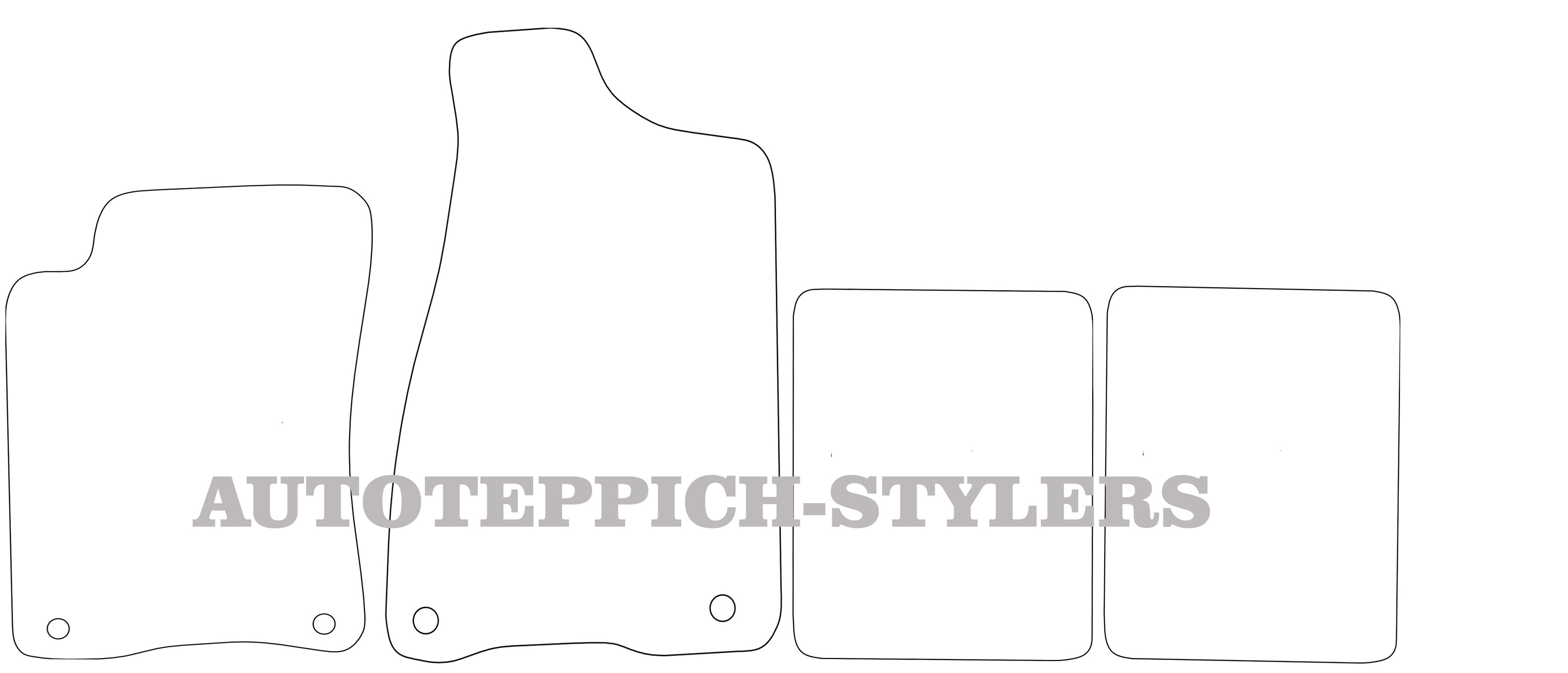 Fußmatten für Audi RS2 Avant Quattro (B4/Typ 8C) ABY 1994-1996 4-teiliges Set