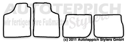 Fußmatten für Audi 100 C3 Typ 44 1982-1991 4-teiliges Set