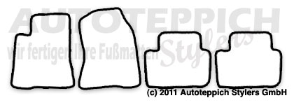 Schnittmuster Fussmatten Lexus IS 200 XE1_1998-2005 Das Schnittmuster für Fussmatten Lexus IS 20 XE1_1998-2005