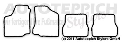 Schnittmuster Fussmatten VW Passat_B3+B4_35i_88-97 Das Schnittmuster für Fussmatten VW Passat_B3+B4_35i_88-97