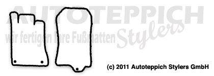 Schnittmuster Fussmatten Mercedes-Benz R129 SL 2tlg._1998-2001 Das Schnittmuster für Fussmatten Mercedes-Benz SL R129 2tlg._1998-2001