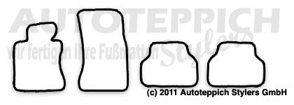 Schnittmuster Fussmatten BMW E60 E61 Limo Touring_2003-2010 Das Schnittmuster für Fussmatten BMW E60 E61 Limo Touring_2003-2010