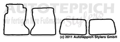 Schnittmuster Fussmatten Nissan 300ZX Z31 83-89 Das Schnittmuster für Fussmatten Nissan 300ZX Z31 83-89
