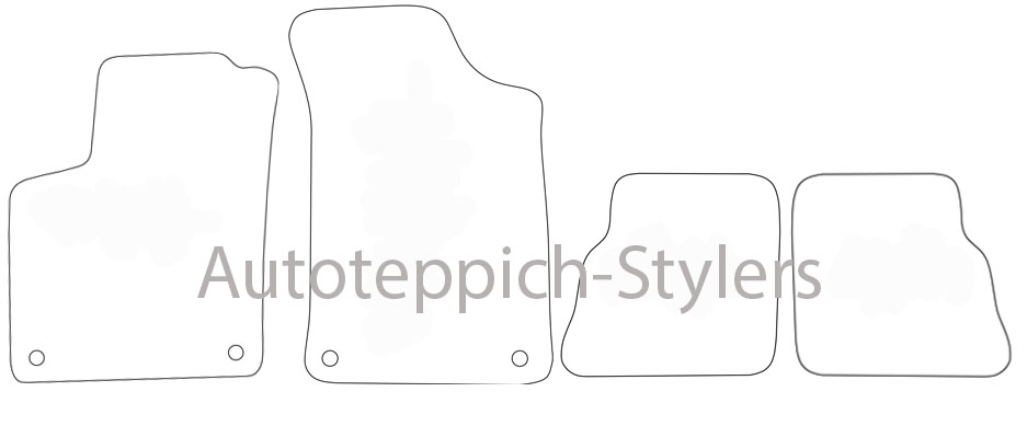 Fußmatten für Bentley Continental 1 GTC Baujahr 2006-2011 Cabriolet 4-teiliges Set