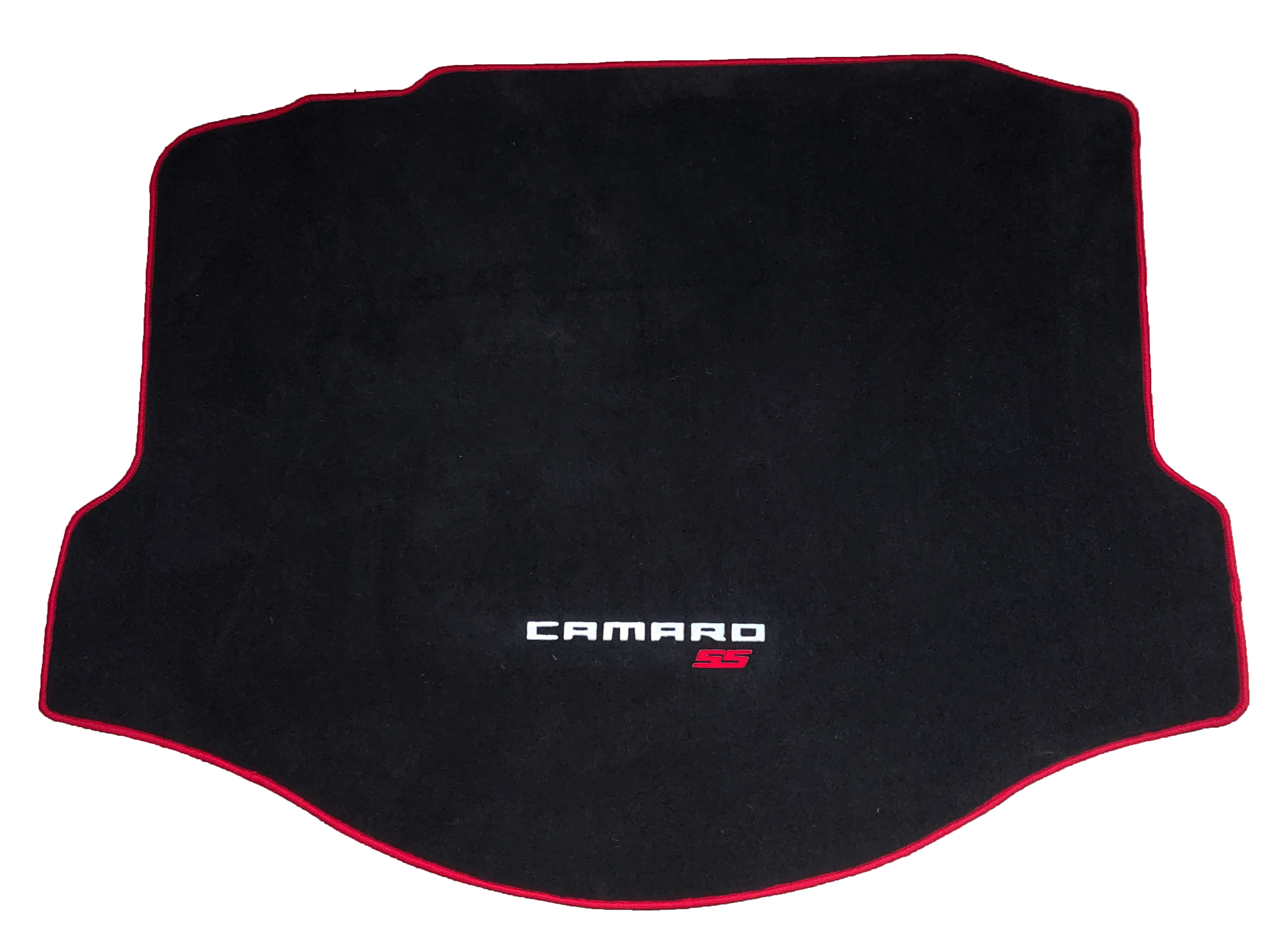 Velours Kofferraummatte für Chevrolet Camaro Coupe 2010-2015 Camaro SS weiss/rot ohne Ausschnitte Velours Kofferraummatte für Chevrolet Camaro Coupe 2010-2015 Camaro SS weiss/rot ohne Ausschnitte