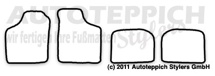 Schnittmuster Fussmatten VW Derby_86+86C_77-85 Das Schnittmuster für Fussmatten VW Derby_86+86C_77-85