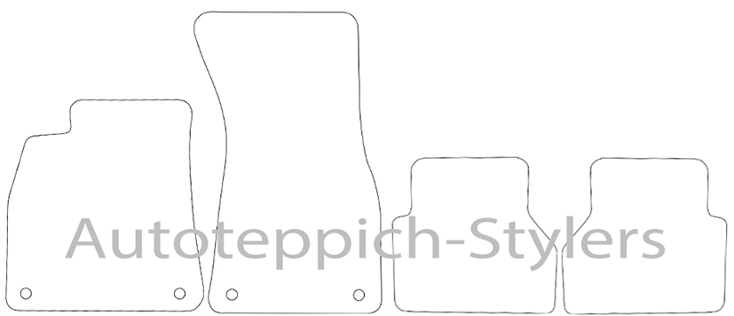 Fußmatten für Audi A6 C8 4A Typ F2 + Avant 2018-2025 4-teiliges Set